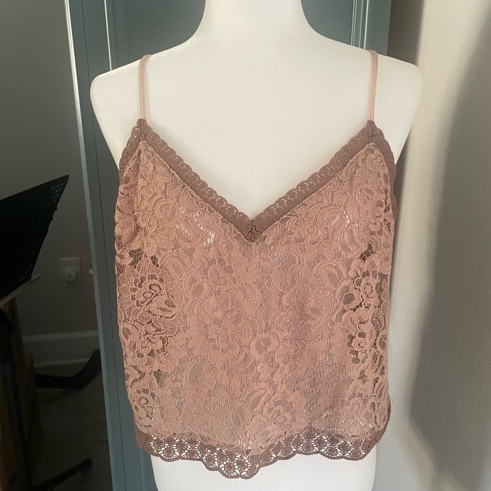 Anthropologie Rosewood Lace Camisole